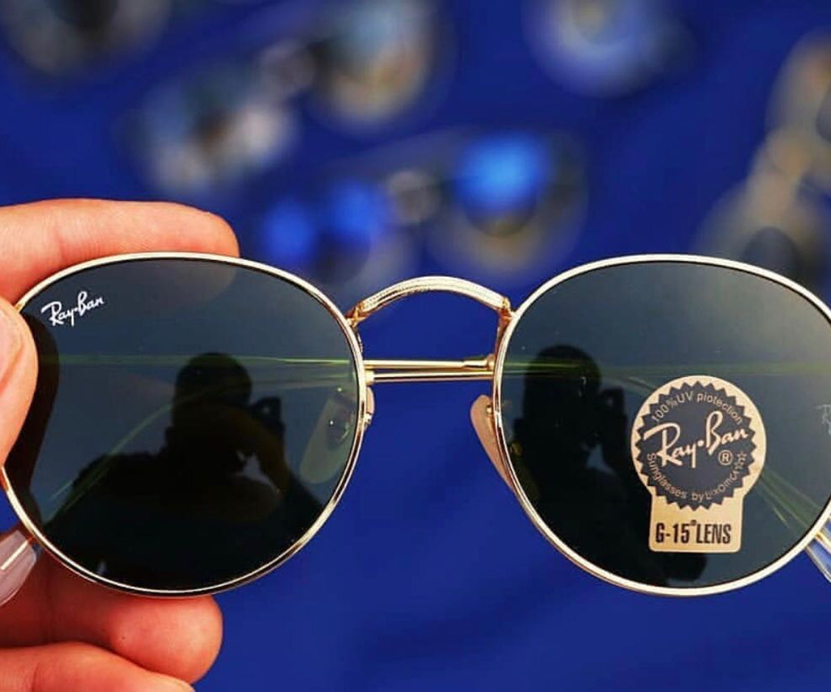 Ray-Ban New Stylish Blue & Gold 3447 Round Master Pcs Sunglass For Unisex