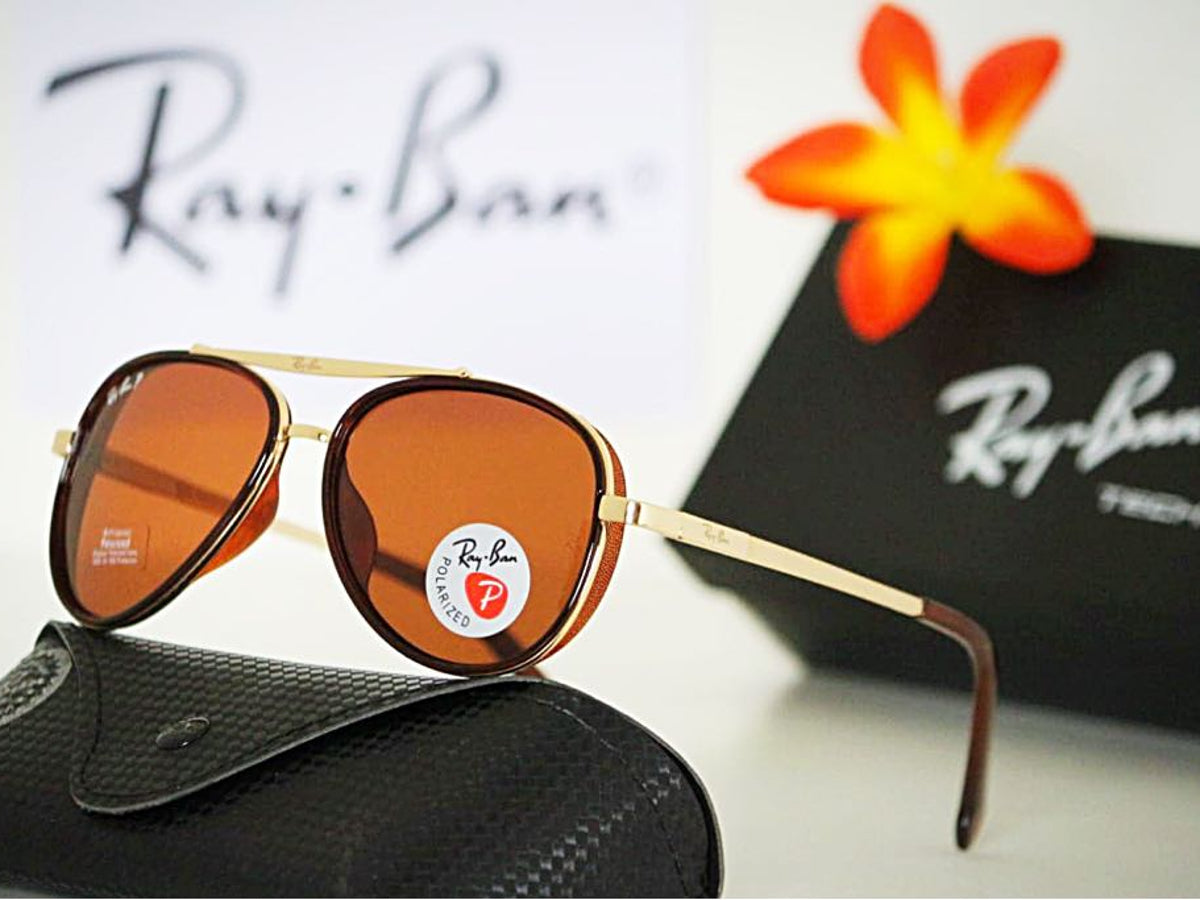 Ray-Ban (RB) New Special Design Brown & Gold 4414 Master Pcs Sunglass For Men.
