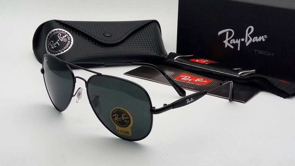 Ray-Ban Stylish New Oval Shape Black & Black 3517 Sunglasses For Men.