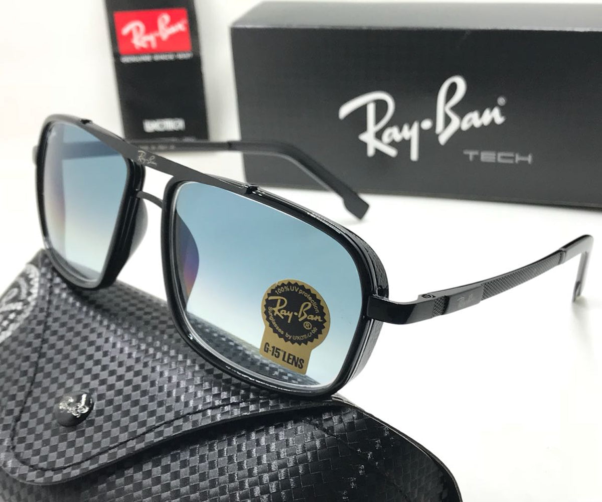 Ray-Ban New Stylish Blue Shade & Black 4413 Square Causal Latest Master Pcs Sunglass For Unisex.