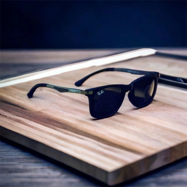 Ray-Ban New Stylish Aviator Squarer 4287 Black & Black Fancy Model Sunglasses For Men and Women.