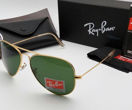 Ray-Ban New Arrival Green & Gold 3026 Oval Model Master Pcs Sunglasses  For Men.
