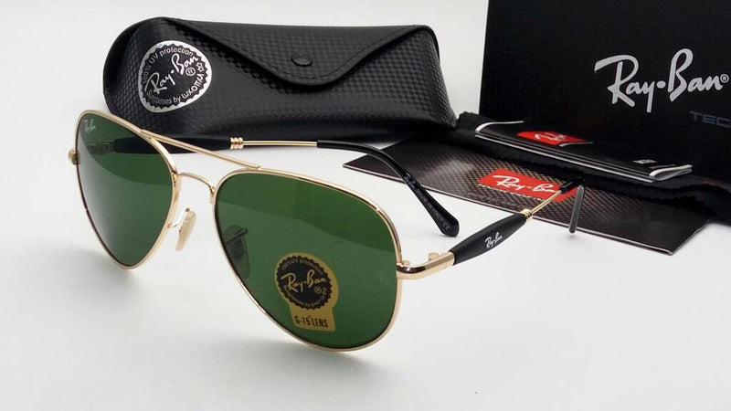 Ray-Ban RB Unique Design Green gold 3517 Master Pcs Sunglasses For Men and Women.