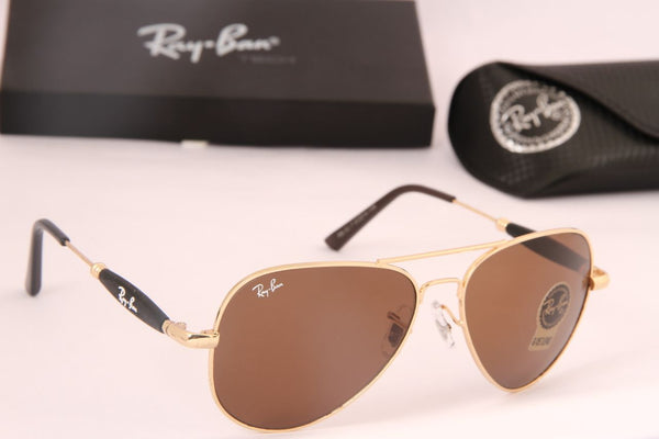 Ray-Ban Stylish New Oval Shape Orange & Gold 3517 Sunglasses For Men.