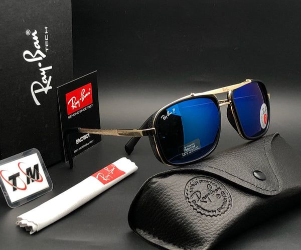Ray-Ban New Stylish Blue & Gold 4413 Square Causal Latest Master Pcs Sunglass For Unisex.