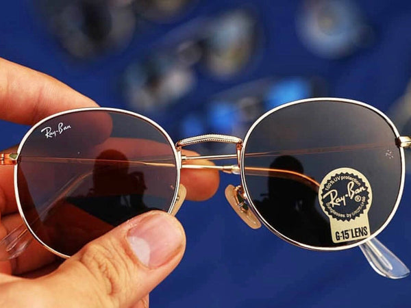Ray-Ban New Stylish Brown & Gold 3447 Round Master Pcs Sunglass For Unisex