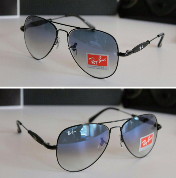 Ray-Ban Stylish New Oval Shape Blue Shade & Black 3517 Sunglasses For Men.