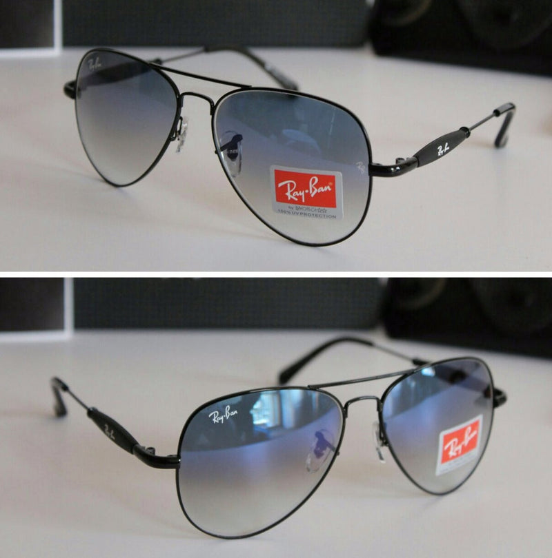Ray-Ban Stylish New Oval Shape Blue Shade & Black 3517 Sunglasses For Men.