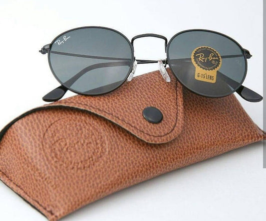 RB Ray-Ban New Fancy Design Stylish Black & Black 3447 Round Master Pcs Sunglass For Men