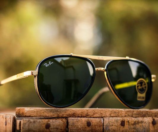 Ray-Ban New Stylish Green & Gold 4414 Causal Latest Master Pcs Sunglass For Unisex.