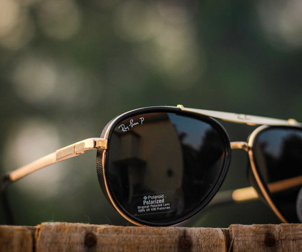 RB (Ray-Ban) New Stylish Black & Gold 4414 Causal Latest Master Pcs Sunglass For Unisex.