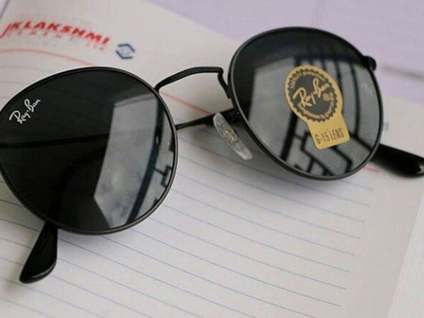 Ray-Ban New Stylish Black & Black 3447 Round Master Pcs Sunglass For Unisex