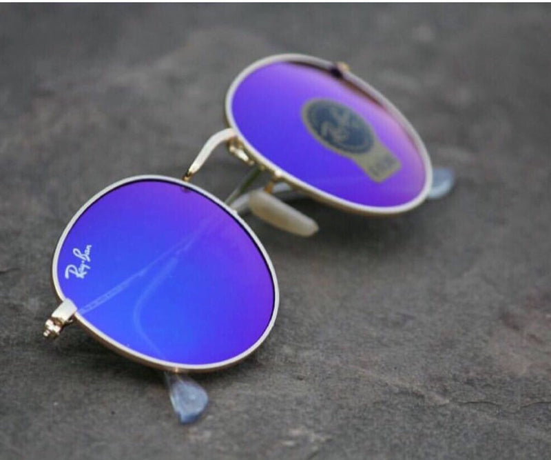 Ray-Ban New Stylish Blue & Black 3447 Round Master Pcs Sunglasses For Men