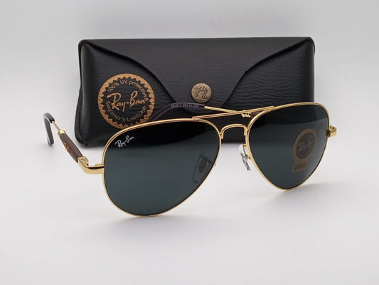 RB (Ray-Ban) New Stylish Black & Gold 3517 Oval Trendy Hot Favorite Vintage Master Pcs Sunglass For Unisex.
