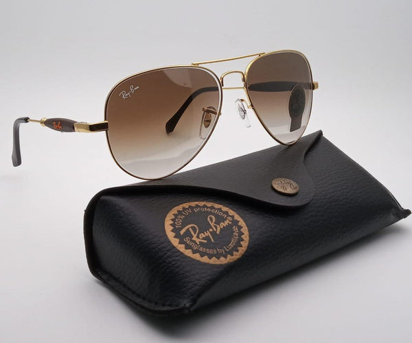 RB New Stylish Design Brown Shade & Gold 3517 Unique Model Master Pcs Sunglasses For Men and Women.