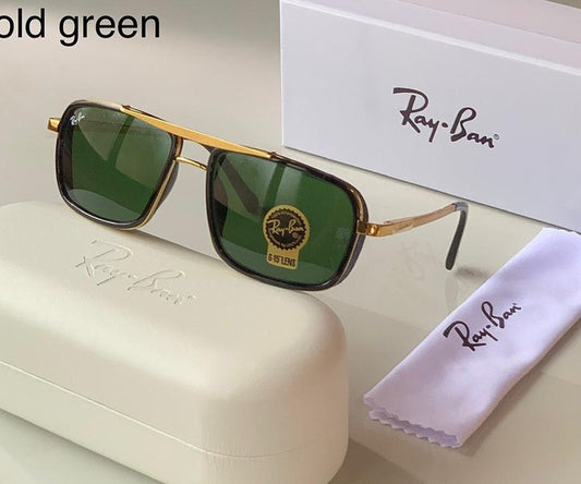 Ray-Ban RB Stylish Super Hit Green & Gold 4413 Square Causal Latest Master Pcs Sunglass For Unisex.