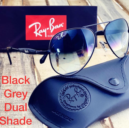 Ray-Ban Stylish New Oval Shape Blue Shade & Black 3517 Sunglasses For Men.