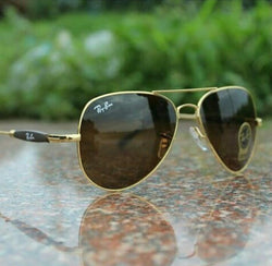 Ray-Ban Stylish New Oval Shape Brown & Gold 3517 Sunglasses For Men.