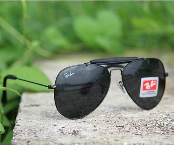 RB New Stylish Design Black & Black 3422 Fancy Aviator Bridge Master Pcs Sunglasses For Men.
