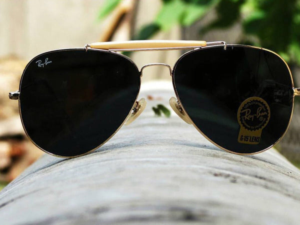 RB (Ray-Ban) New Stylish Black & Gold 3422 Fancy Aviator Bridge Master Pcs Sunglass For Unisex