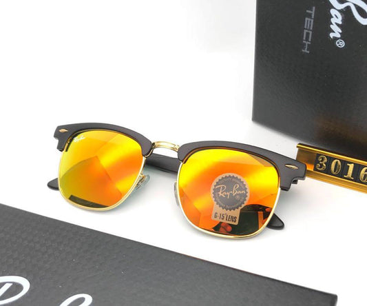 Ray-Ban (RB) New Fashion Stylish Club-Master Orange & Black 3016 Master Pcs Sunglasses For Unisex