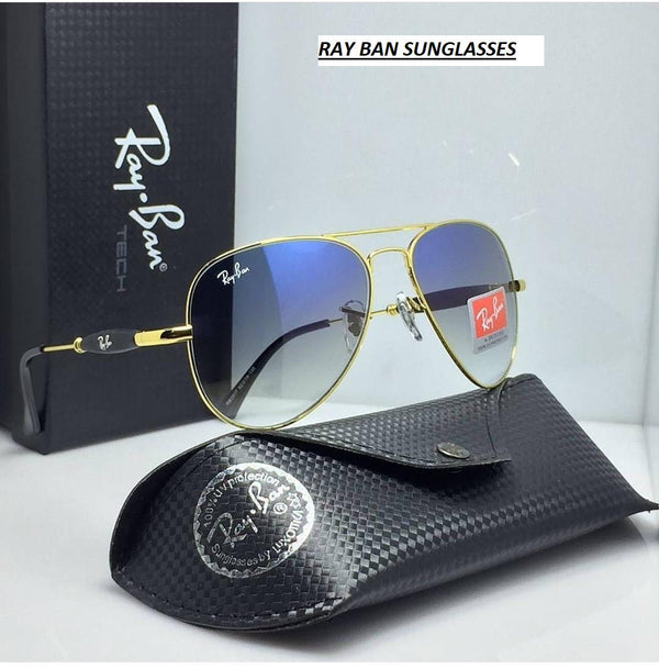 RB New Stylish Design Orange & Gold 3517 Unique Model Master Pcs Sunglasses For Men and Women.