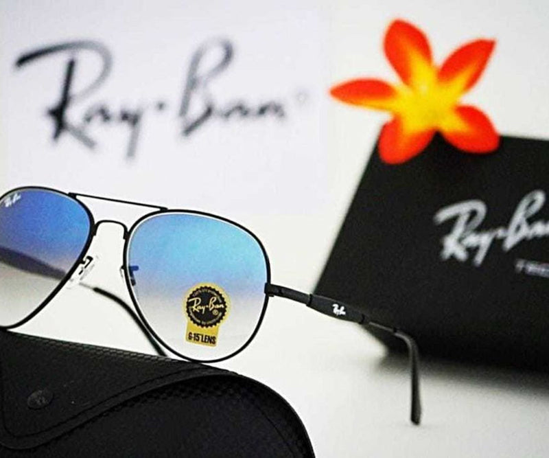 RB Ray-Ban New Fashion Arrival Blue Shade & Black 3517 Oval Trendy Hot Favorite Master Pcs Sunglasses For Everyone.
