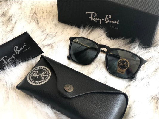RB (Ray-Ban) New Stylish Black & Black 4221 Square Master Pcs Sunglass For Unisex