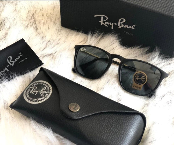 RB ( Ray-Ban ) New Addition Stylish Black 4221 Square Sunglasses For Men and Women.