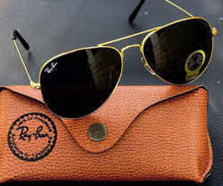Ray-Ban New Design Oval  Black & Gold 3026 Master Pcs Sunglasses For Men.
