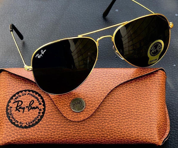 Ray-Ban New Design Oval  Black & Gold 3026 Master Pcs Sunglasses For Men.