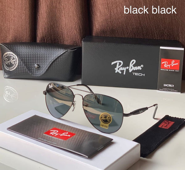 Ray-Ban Stylish New Oval Shape Black & Black 3517 Sunglasses For Men.
